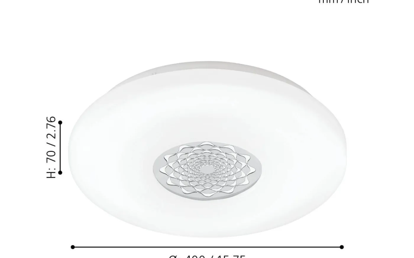 Capasso Plafond 40cm LED 3000K 20W Vit