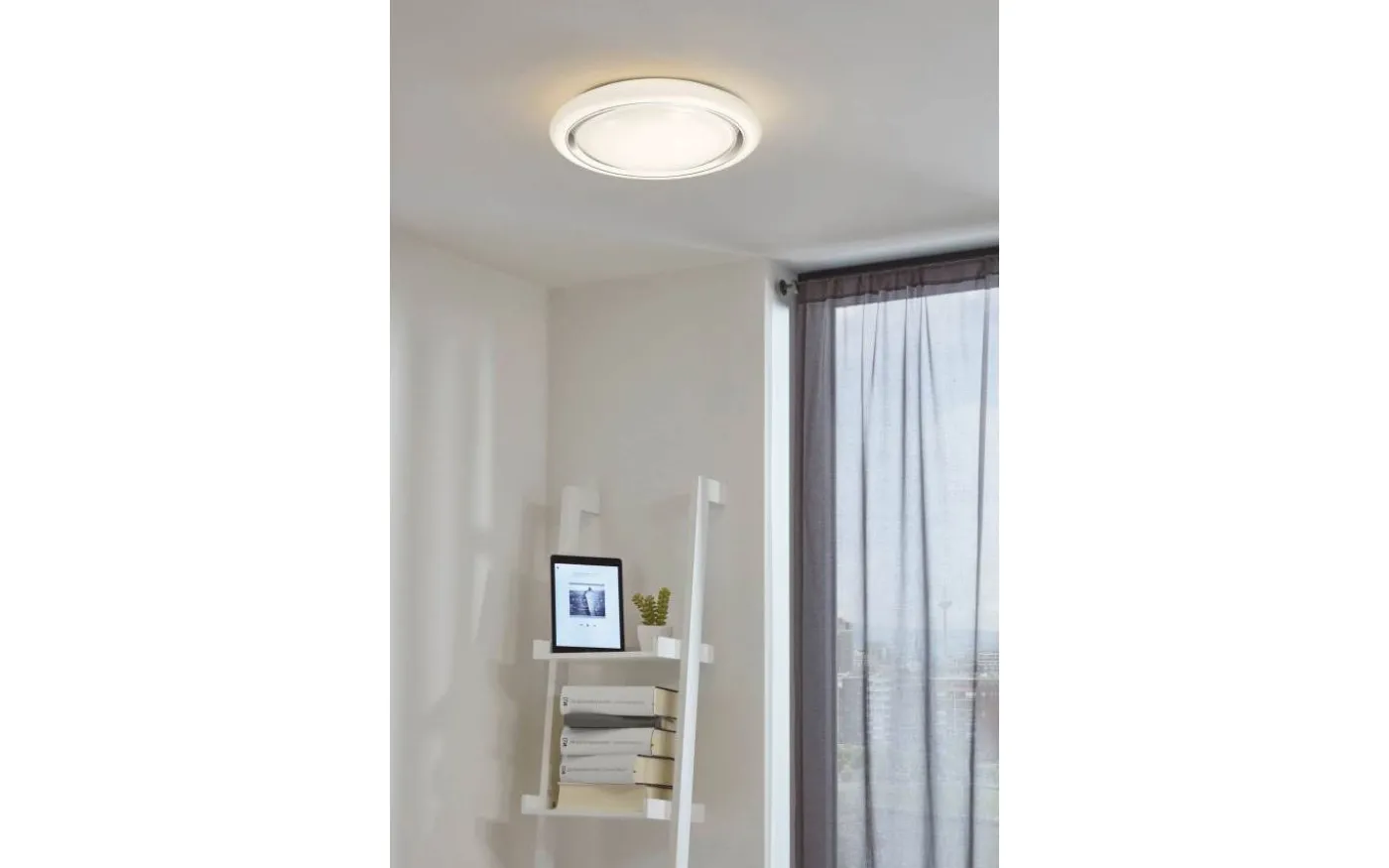 Capasso Plafond 34cm LED 3000K 18W Vit/Krom
