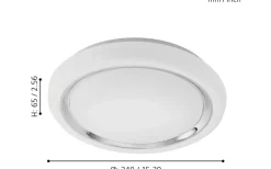 Capasso Plafond 34cm LED 3000K 18W Vit/Krom