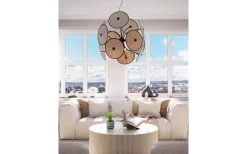 Cappello Taklampa Ø82cm Matt Svart/Beige