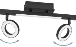 Cardillio 2 Takspotlight 39cm LED 3000K 2x3,2W + 3,3W Svart