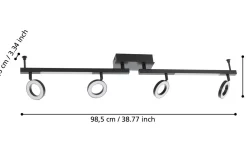 Cardillio 2 Takspotlight 99cm LED 3000K 4x3,2W + 2x3,3W Svart