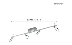 Cardillio Takspotlight 9cm LED 3000K 4x3,2W + 2x3,3W Krom