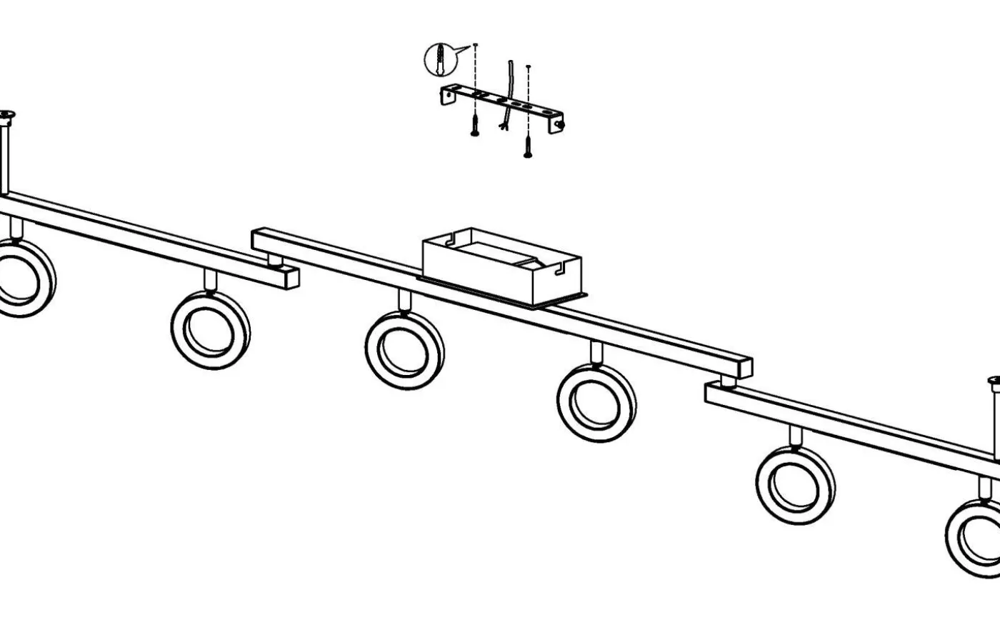 Cardillio Takspotlight 159cm LED 3000K 6x3,2W + 3x3,3W Krom