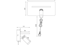 Cargador Vägglampa med Trådlös Laddning och USB LED 3000K Svart