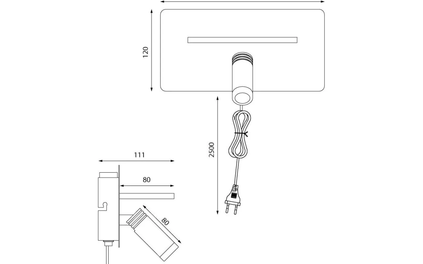 Cargador Vägglampa med Trådlös Laddning och USB LED 3000K Svart