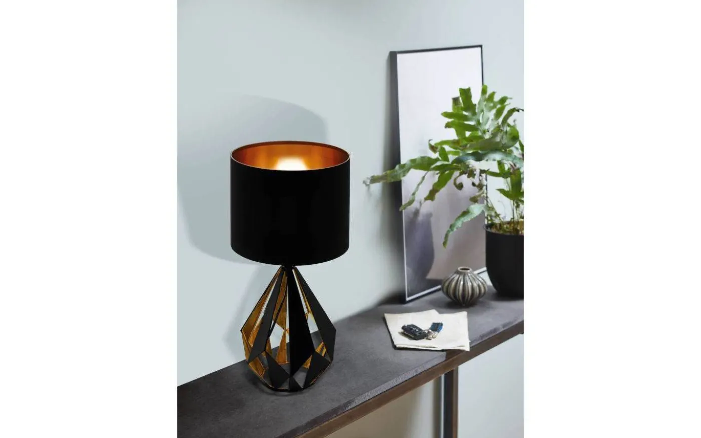 Carlton Bordslampa 51cm Svart/Koppar