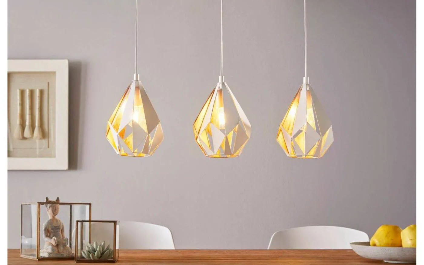 Carlton Taklampa 81cm 3L Vit/Guld