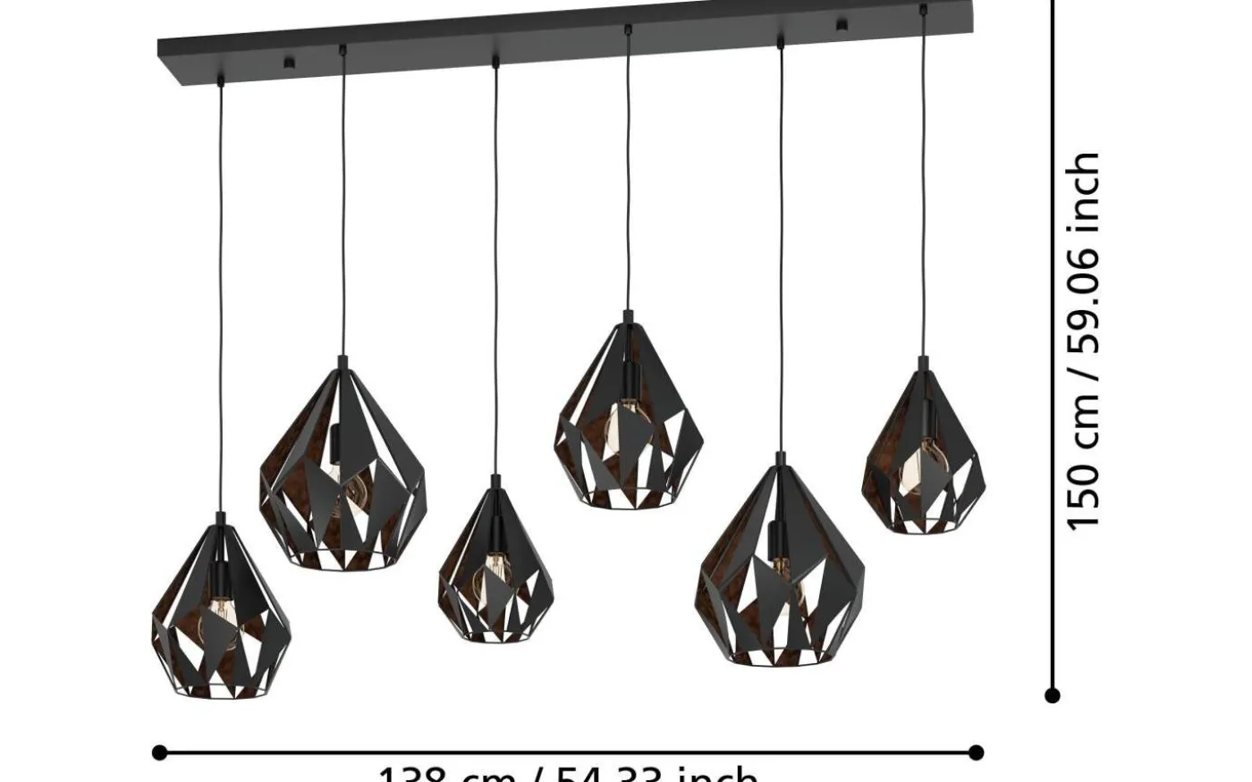 Carlton Taklampa 146cm Svart