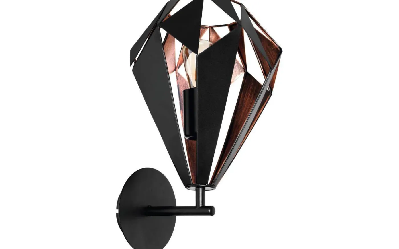 Carlton Vägglampa 33cm Svart/Koppar