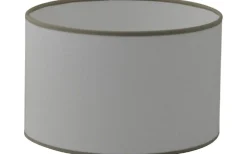 Carolin Cylinder Lampskärm Ø25cm Vit, Sandfärgat Band