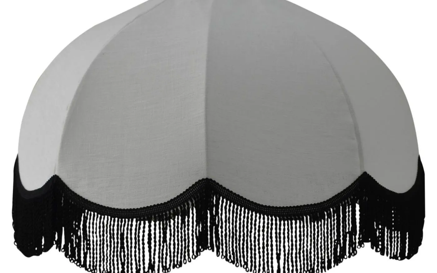 Carolin Lampskärm Ø35cm Vit med Svart Frans