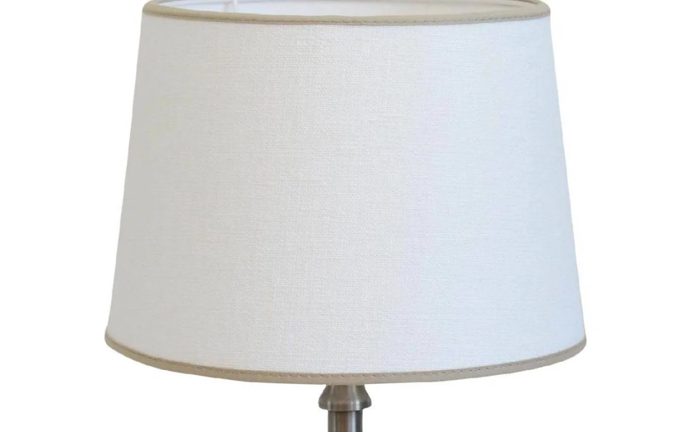 Carolin Lampskärm Ø30cm Vit, Sandfärgat Band