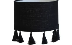 Carolin Lampskärm Cylinder med Fransar Ø30cm Svart