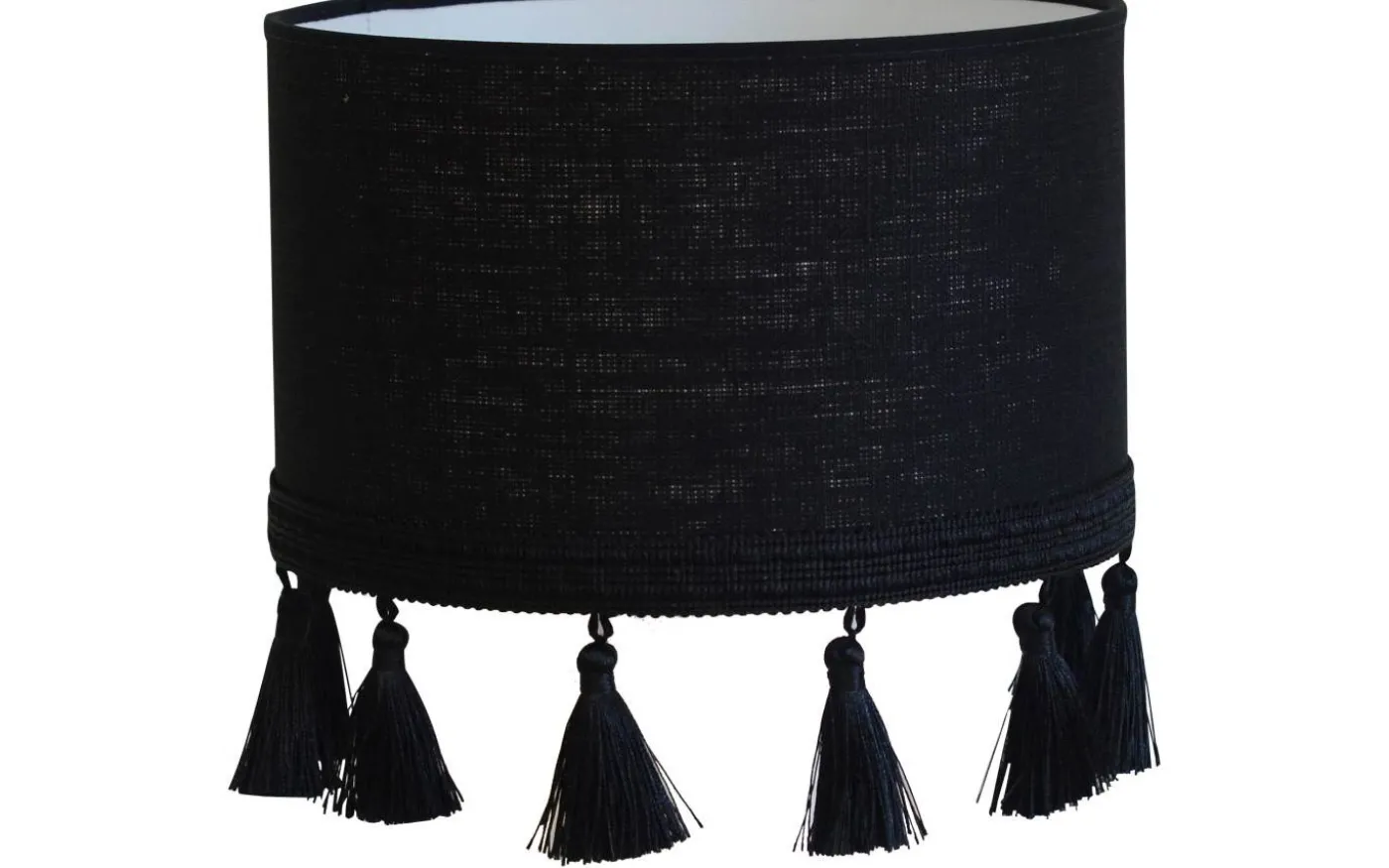 Carolin Lampskärm Cylinder med Fransar Ø30cm Svart