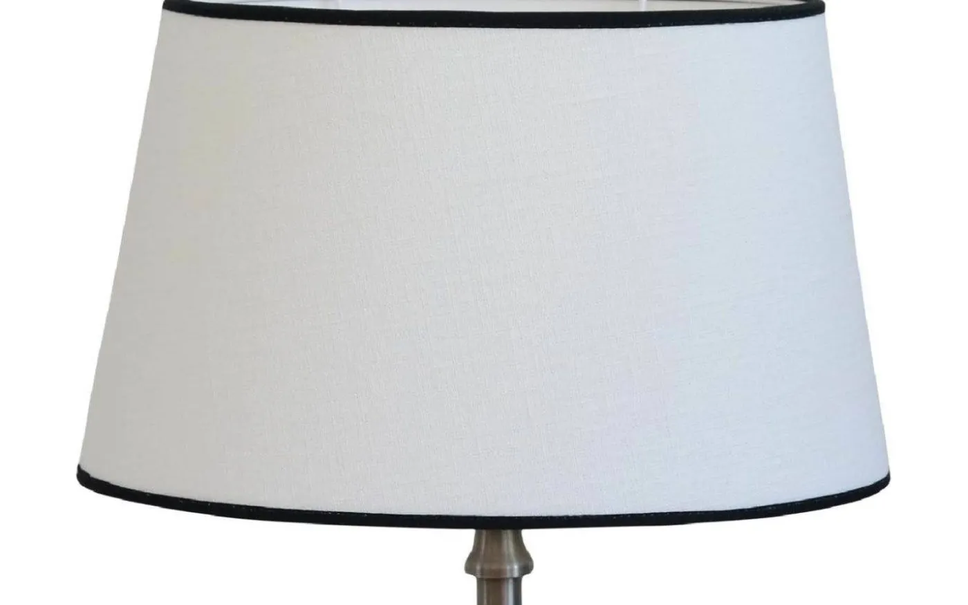 Carolin Oval Lampskärm 30cm Vit, Svart Band