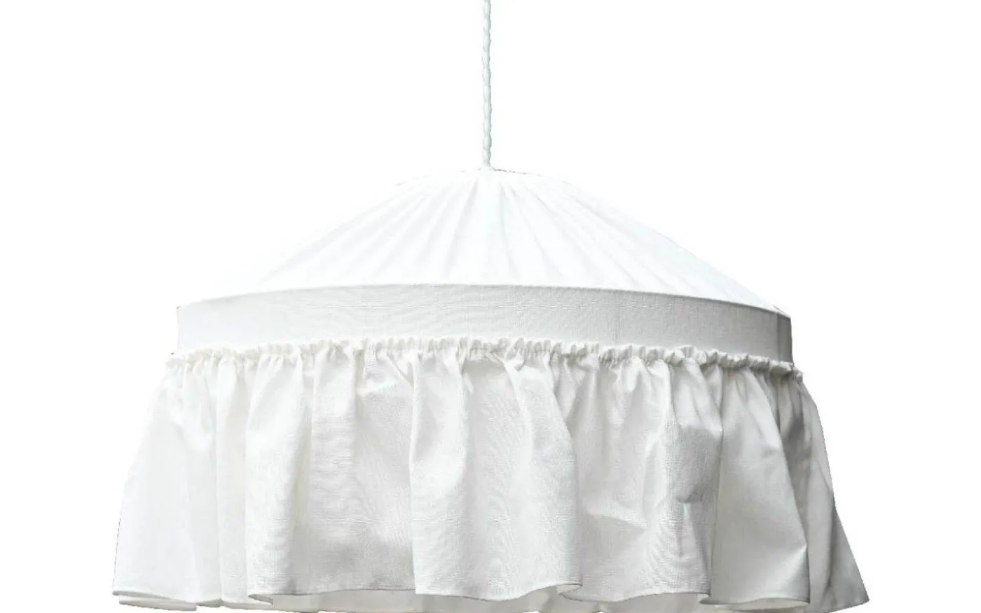 Carolin Takskärm Volang Ø50cm Vit Linne