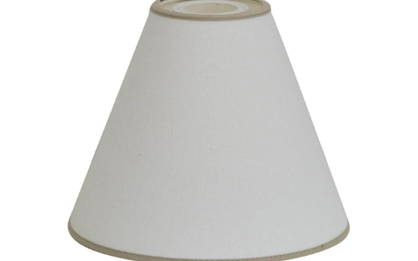 Carolin Toppringskärm Ø22cm Vit, Sandfärgat Band