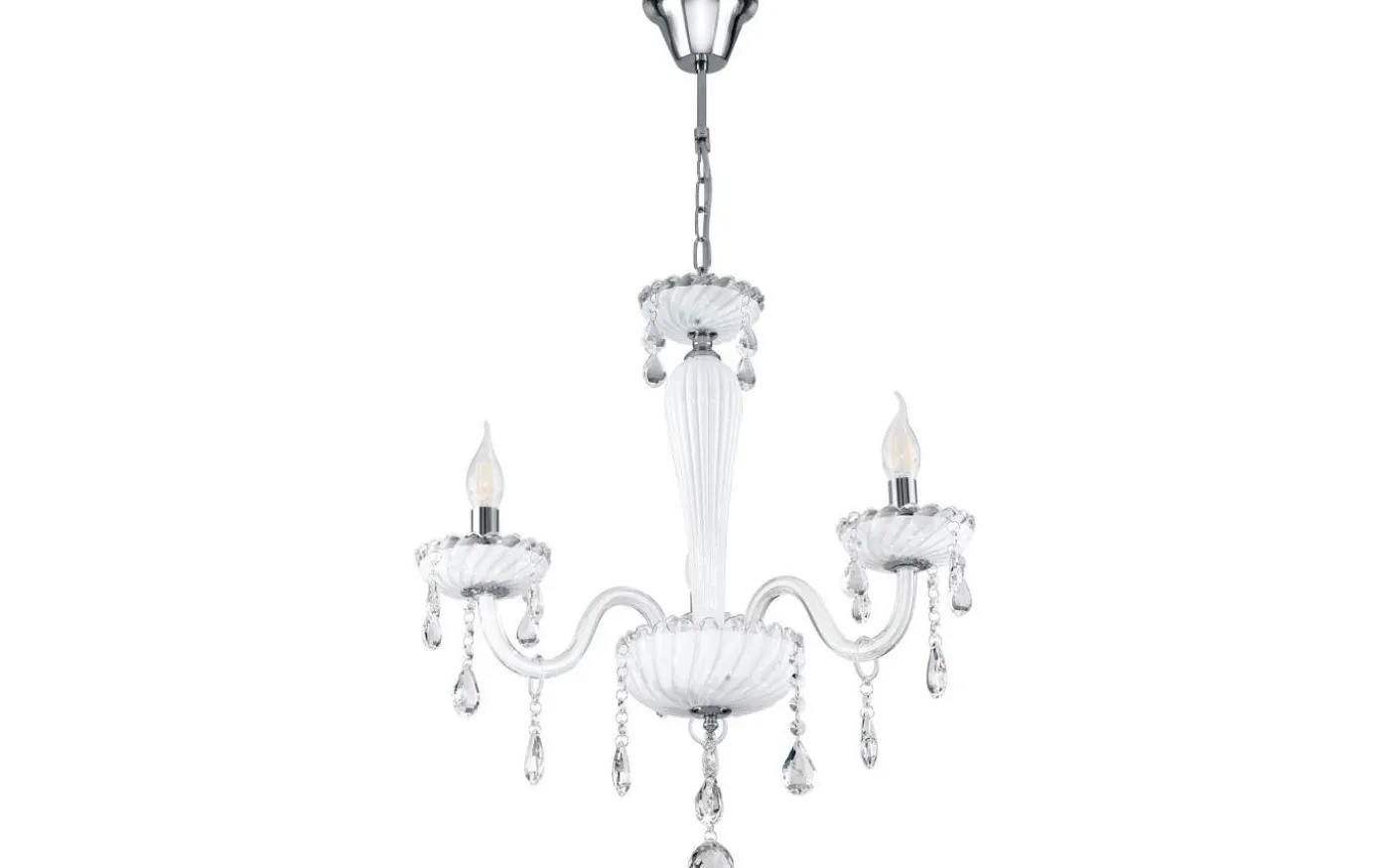 Carpento Kristallkrona 2-Arm 54cm Vit