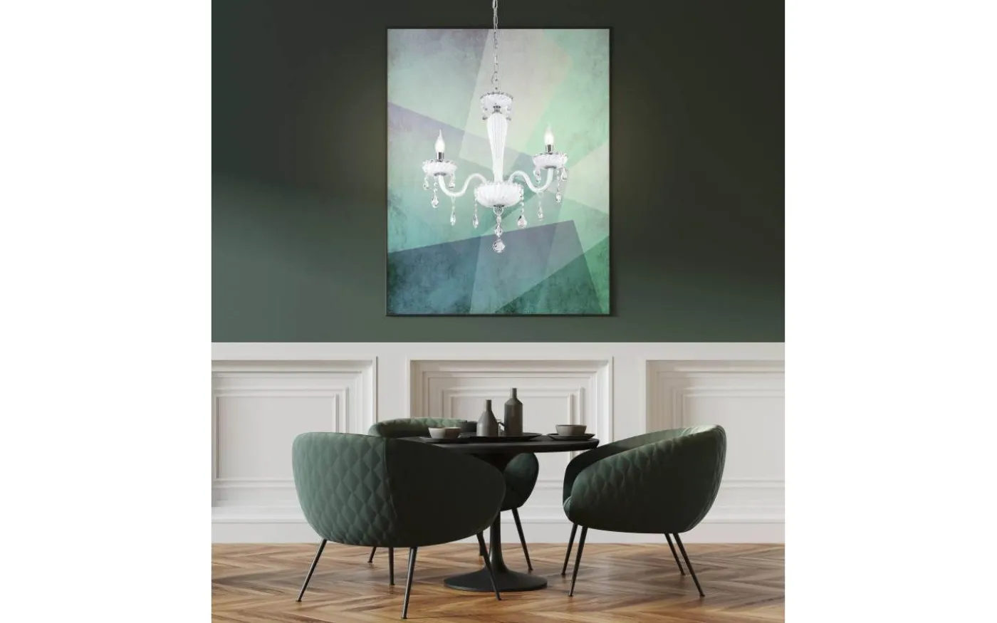 Carpento Kristallkrona 2-Arm 54cm Vit