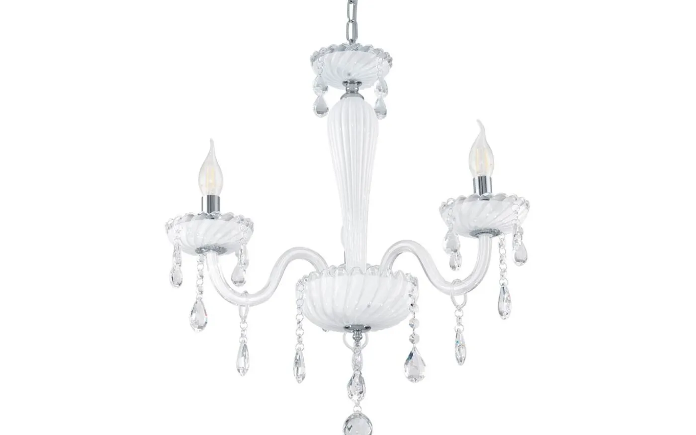 Carpento Kristallkrona 2-Arm 54cm Vit