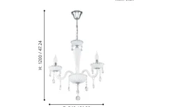 Carpento Kristallkrona 2-Arm 54cm Vit