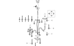 Carpento Kristallkrona 2-Arm 54cm Vit