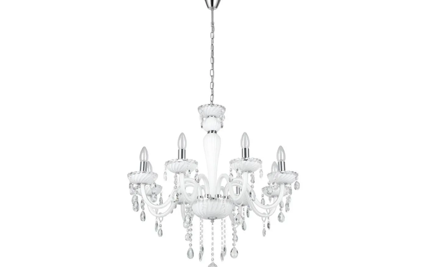 Carpento Kristallkrona 8-Arm 70cm Vit