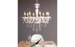 Carpento Kristallkrona 8-Arm 70cm Vit