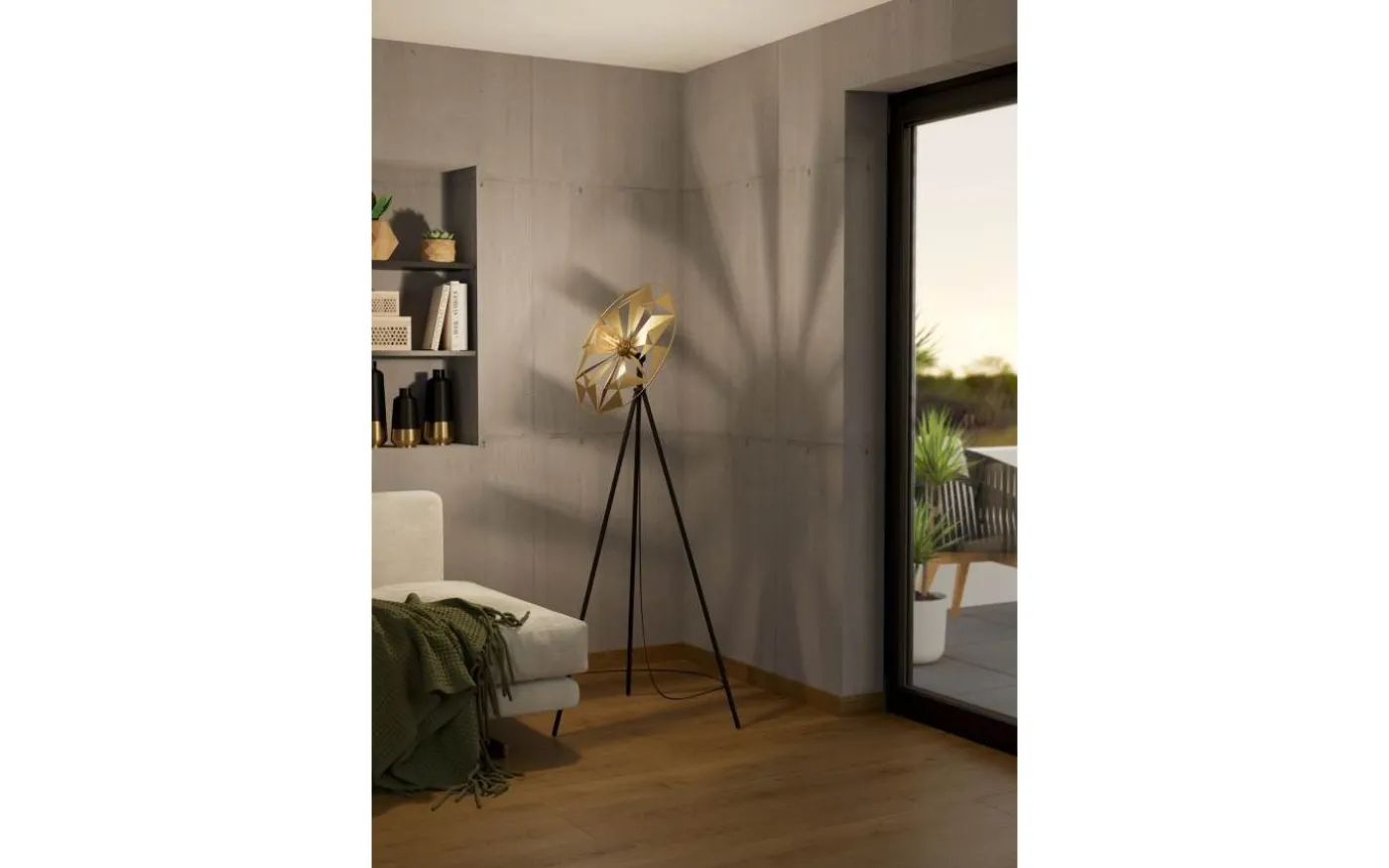 Castanuelo Golvlampa 152cm Svart/Guld