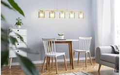 Castralvo Taklampa 121cm 5L Trä/Amber