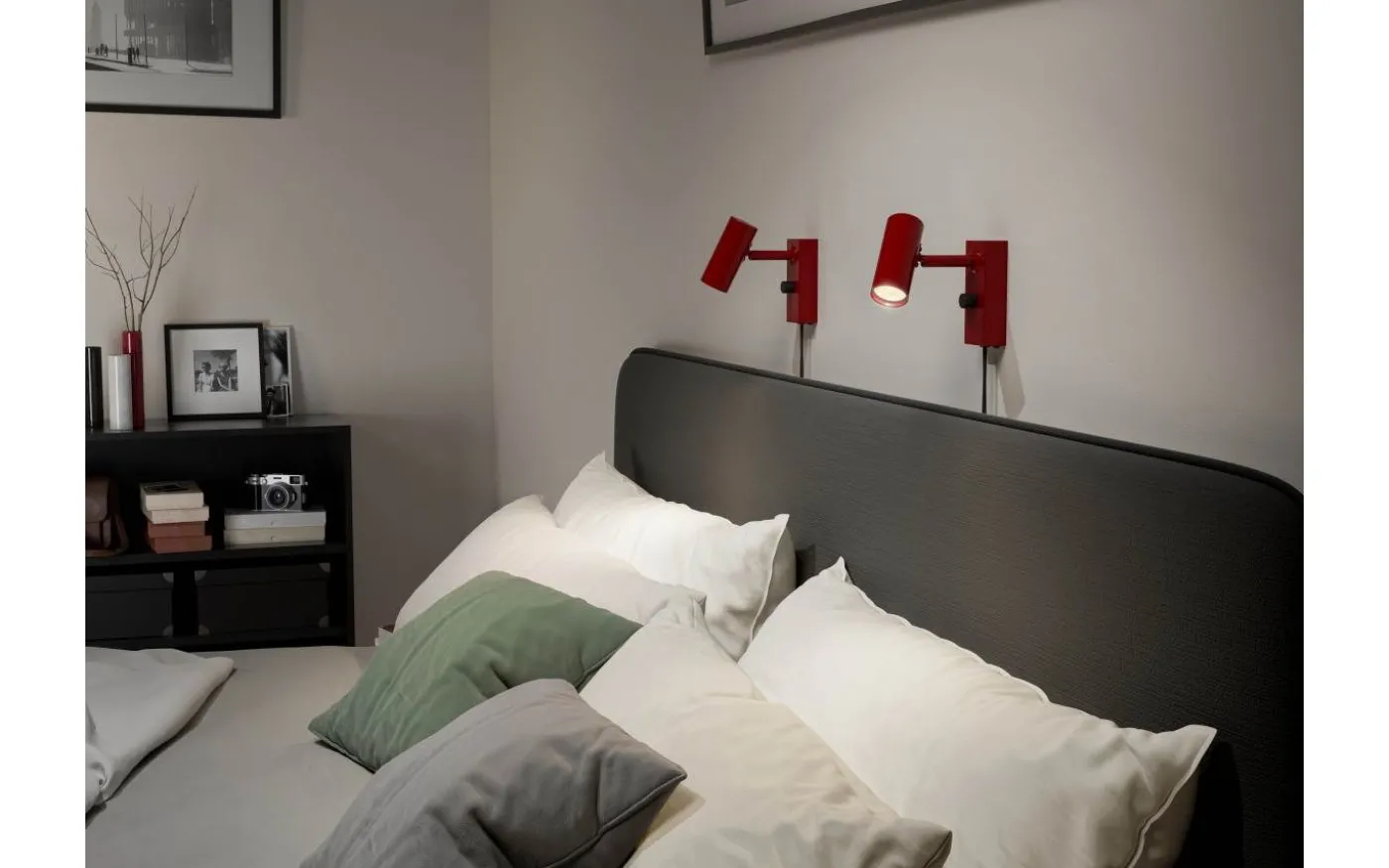 Cato Vägglampa LED GU4 Rubinröd/Mattsvart