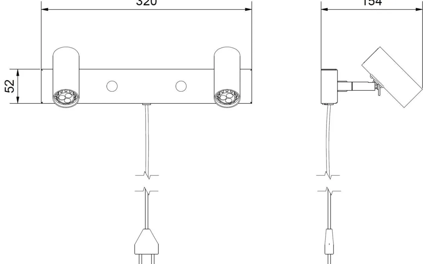 Cato Vägglampa LED 2xGU4 Oxid