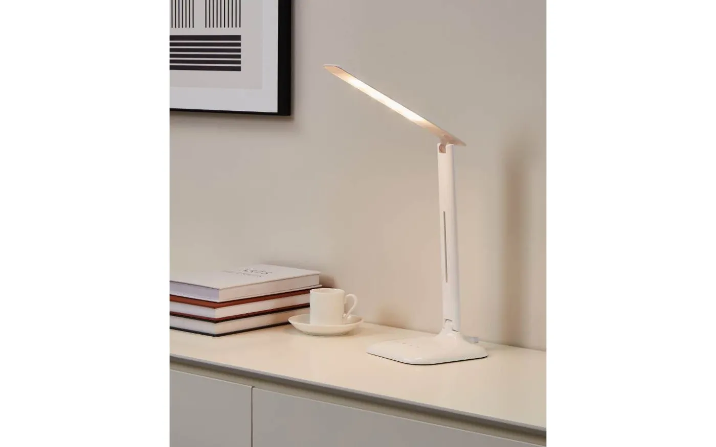 Caupo Skrivbordslampa 32cm LED 3000/5000/6500K 2,1W Vit