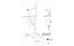 Caupo Skrivbordslampa 32cm LED 3000/5000/6500K 2,1W Svart