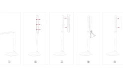 Caupo Skrivbordslampa 32cm LED 3000/5000/6500K 2,1W Svart