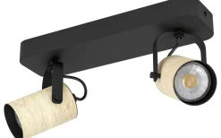 Cayuca Takspotlight 28cm GU10 LED 3000K 2x3W Svart
