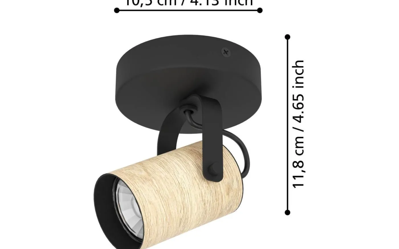 Cayuca Takspotlight 11cm GU10 LED 3000K 3W Svart