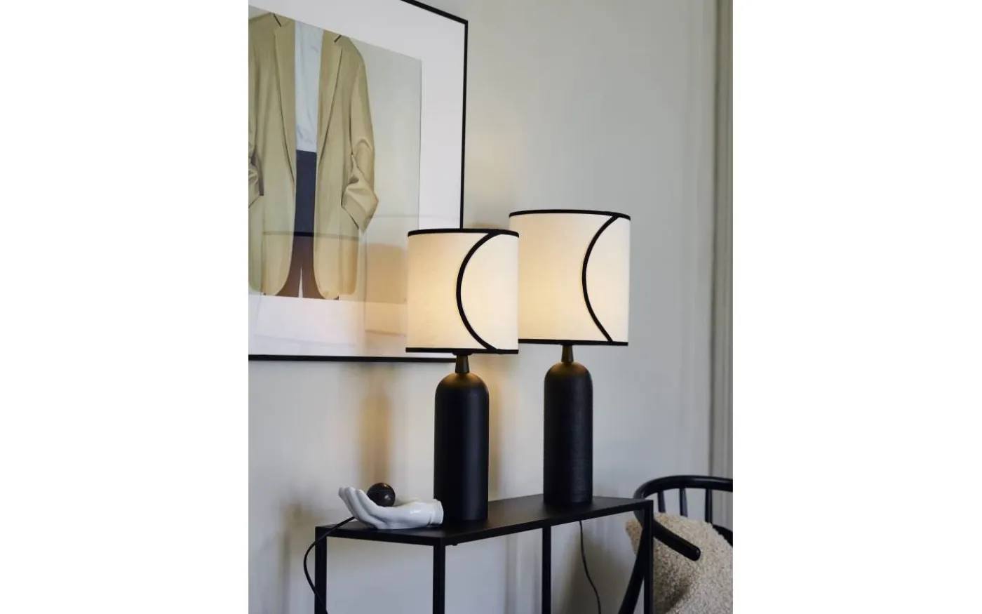 Celyn Ava Cylinder Lampskärm Ø20cm Offwhite/Svart