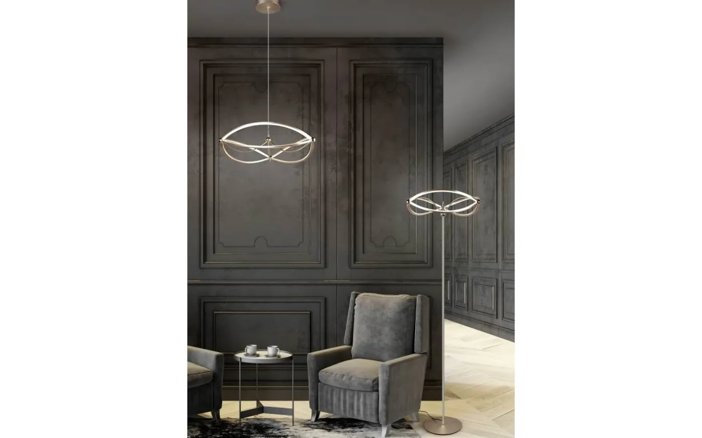 Charivari Takpendel 62cm LED matt mässing