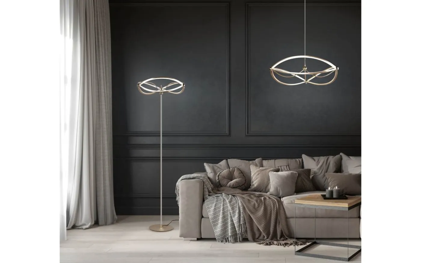 Charivari Takpendel 62cm LED matt mässing