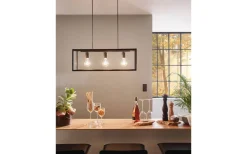 Charterhouse Taklampa 73cm 3L Svart/Klar Gl.