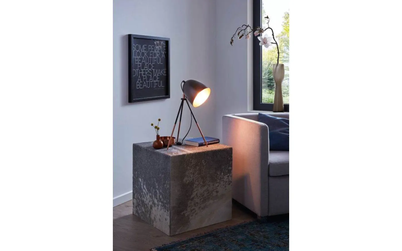 Chester Bordslampa 44cm Svart/Koppar