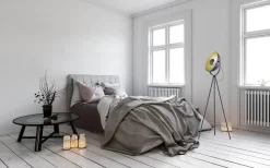 Chewy Golvlampa E27 matt svart/guld