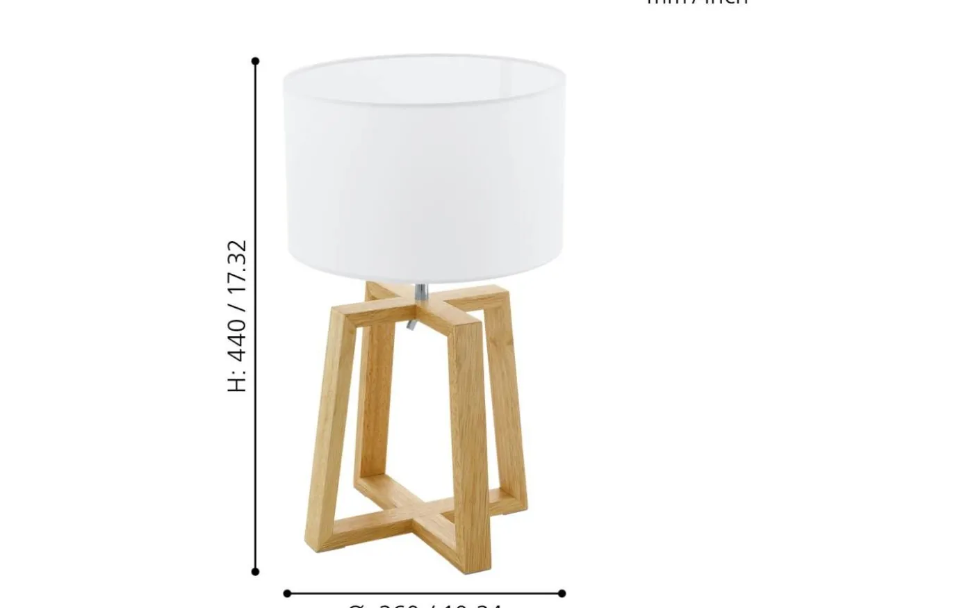 Chietino Bordslampa 44cm Natur