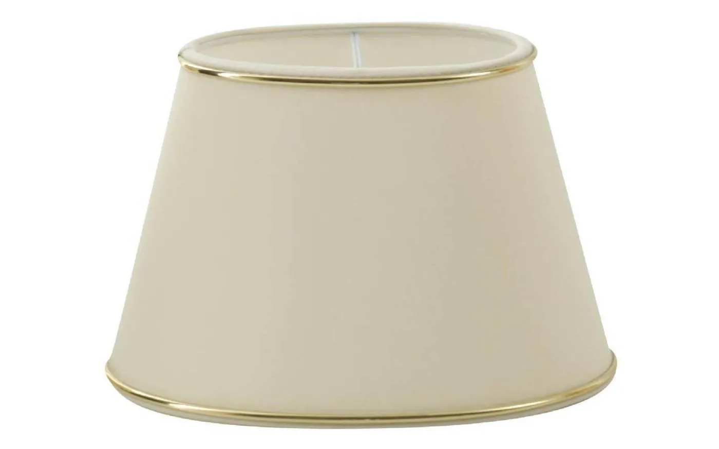 Chintz Oval Lampskärm 43cm Beige med Guldprofil