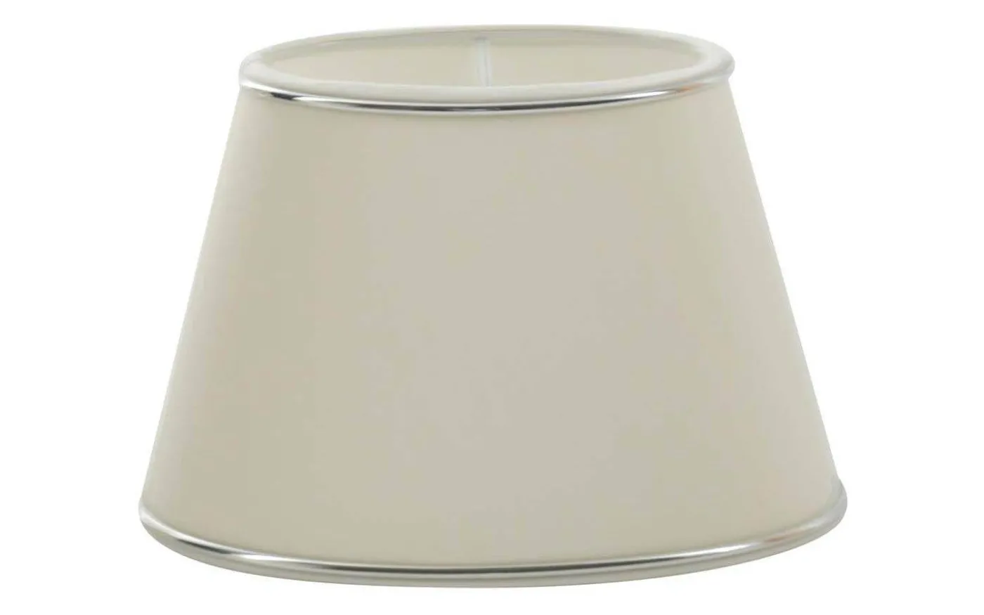 Chintz Oval Lampskärm 33cm Offwhite med Silverprofil