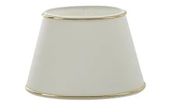 Chintz Oval Lampskärm 25cm Vit med Guldprofil