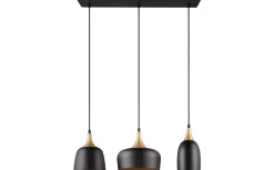 Chiraz Takpendel 3-delad E27 mattsvart/mattmässing