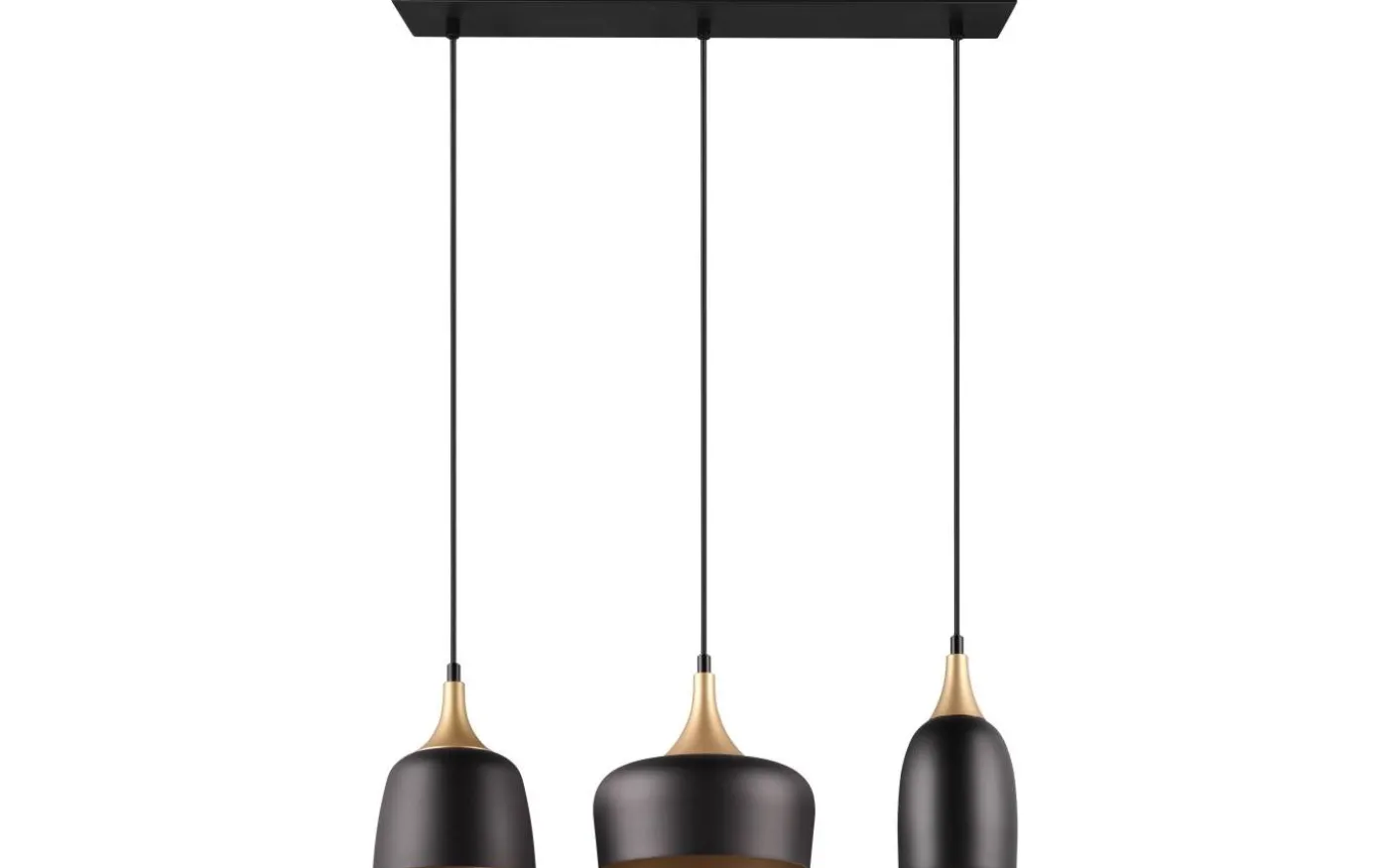 Chiraz Takpendel 3-delad E27 mattsvart/mattmässing